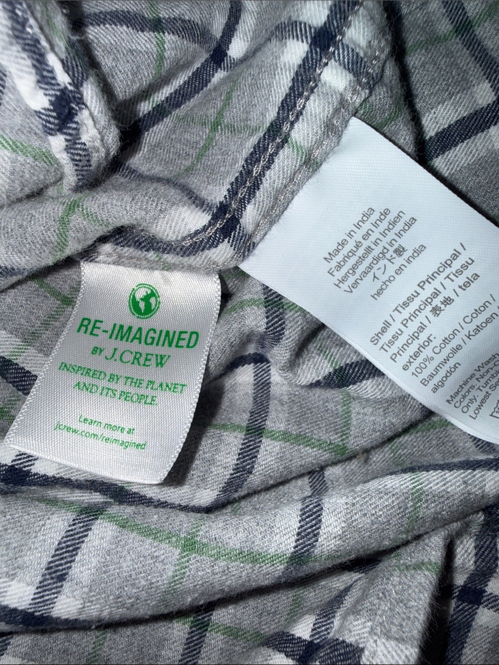 J. Crew Gray and White Plaid Button-Down Shirt - Picture 2 of 2